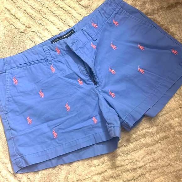 RALPH LAUREN SPORT Size 6 Women’s Shorts with Pockets Pink and Blue - Picture 1 of 5
